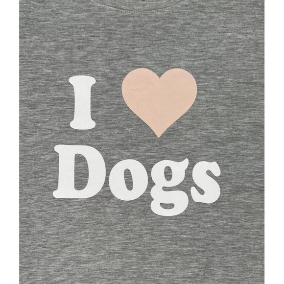 Grayson Social I Love Dogs Graphic Tunic T-Shirt Sz Large Gray Cold Shouder - Picture 6 of 8